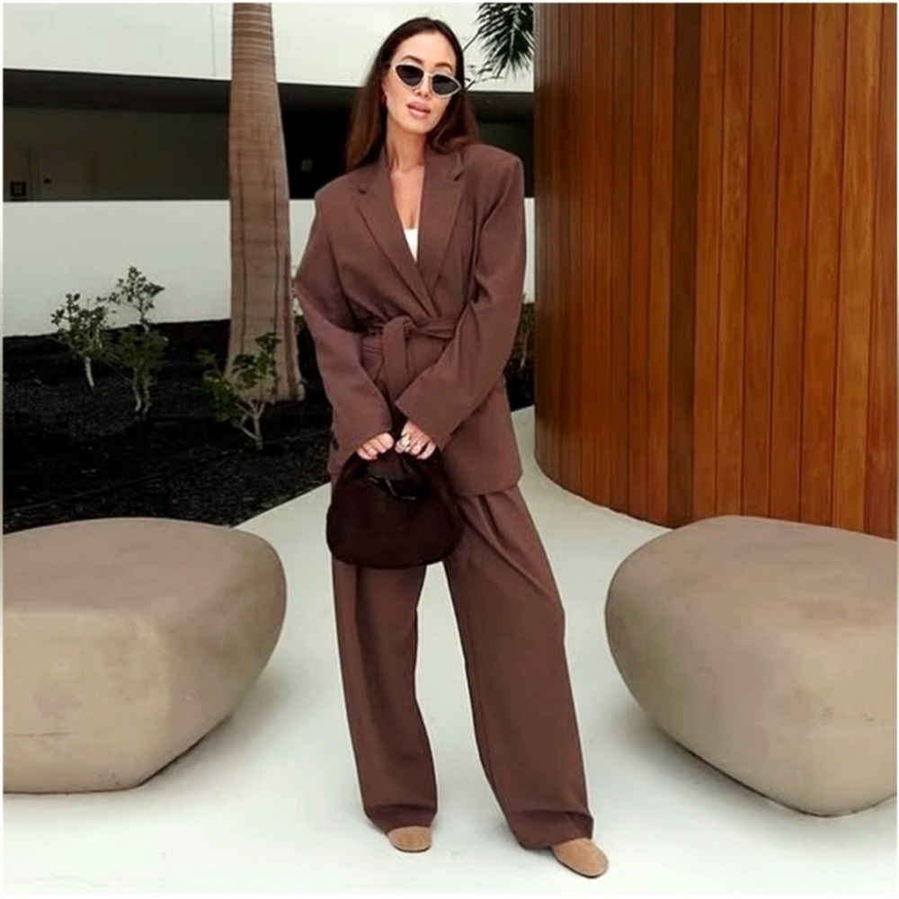Zara Elegant Brown Women's Suit Set! Nwot
